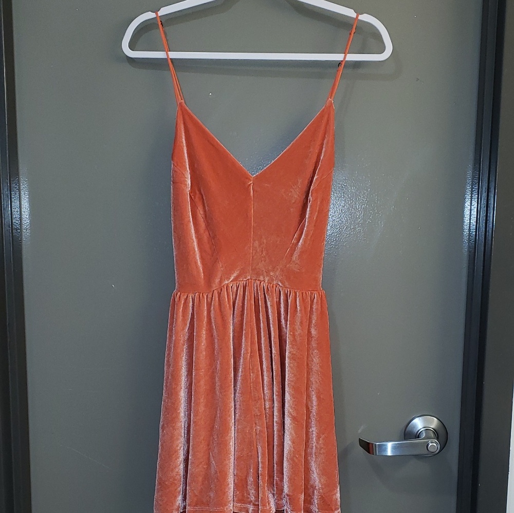 Orange Velvet Romper